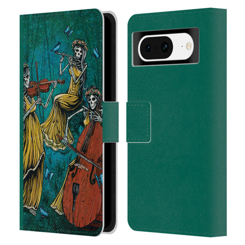 David Lozeau Colourful Art Three Female Leather Book Wallet Case Cover For Google Pixel 8