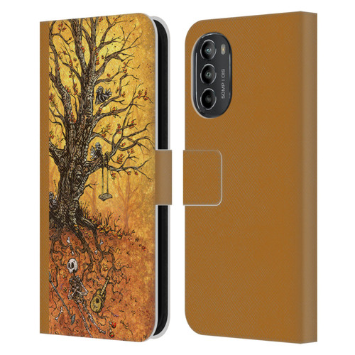 David Lozeau Colourful Art Tree Of Life Leather Book Wallet Case Cover For Motorola Moto G82 5G