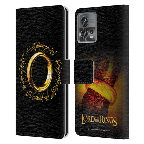The Lord Of The Rings The Fellowship Of The Ring Graphics One Ring Leather Book Wallet Case Cover For Motorola Moto Edge 30 Fusion