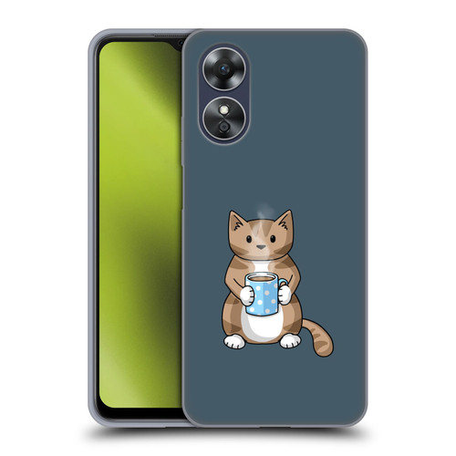 Beth Wilson Doodlecats Coffee Drinking Soft Gel Case for OPPO A17