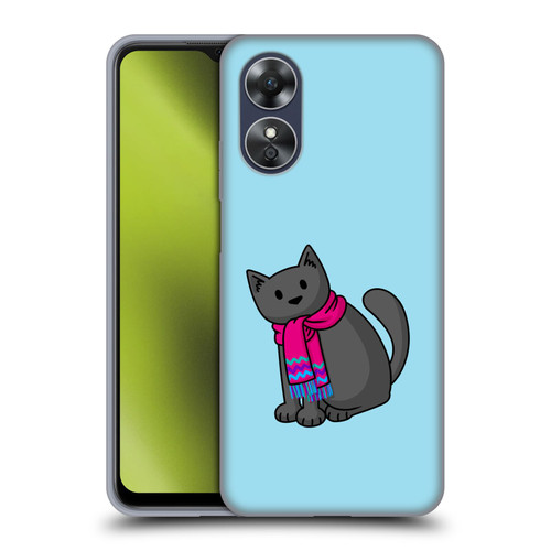 Beth Wilson Doodlecats Cold In A Scarf Soft Gel Case for OPPO A17