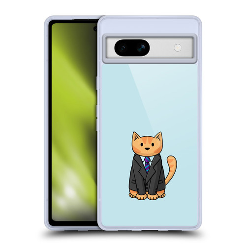 Beth Wilson Doodle Cats 2 Business Suit Soft Gel Case for Google Pixel 7a