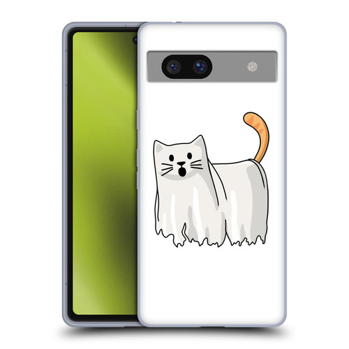 Beth Wilson Doodle Cats 2 Halloween Ghost Soft Gel Case for Google Pixel 7a