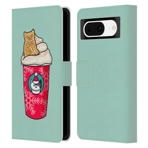 Beth Wilson Doodlecats Gingerbread Latte Leather Book Wallet Case Cover For Google Pixel 8