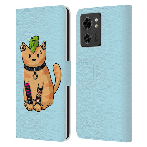 Beth Wilson Doodlecats Punk 2 Leather Book Wallet Case Cover For Motorola Moto Edge 40