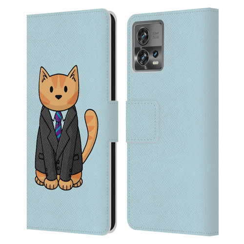 Beth Wilson Doodle Cats 2 Business Suit Leather Book Wallet Case Cover For Motorola Moto Edge 30 Fusion