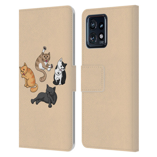 Beth Wilson Doodle Cats 2 Washing Time Leather Book Wallet Case Cover For Motorola Moto Edge 40 Pro