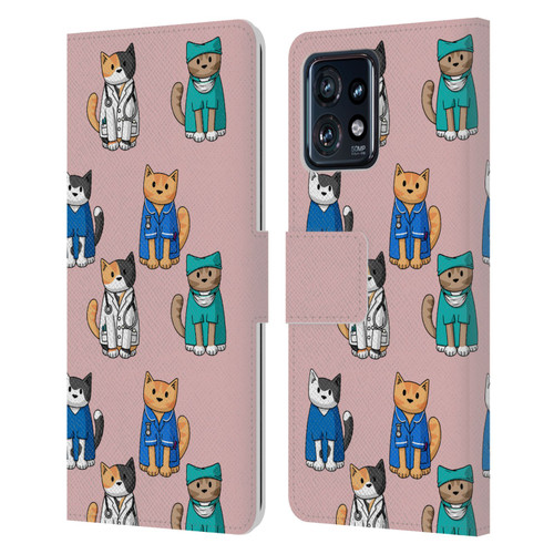 Beth Wilson Doodle Cats 2 Professionals Leather Book Wallet Case Cover For Motorola Moto Edge 40 Pro