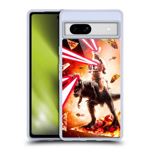 Random Galaxy Space Cat Dinosaur & Dog Lazer Eye Soft Gel Case for Google Pixel 7a