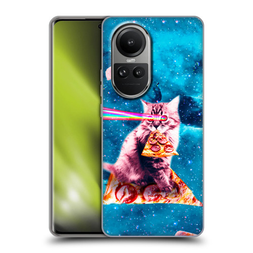 Random Galaxy Space Cat Lazer Eye & Pizza Soft Gel Case for OPPO Reno10 5G / Reno10 Pro 5G