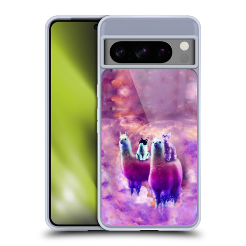 Random Galaxy Space Llama Kitty & Cat Soft Gel Case for Google Pixel 8 Pro