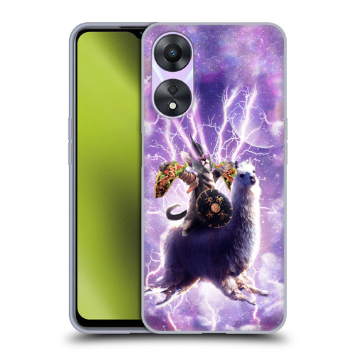 Random Galaxy Space Llama Lazer Cat & Tacos Soft Gel Case for OPPO A78 5G