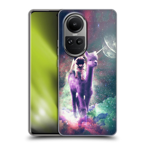 Random Galaxy Space Unicorn Ride Pug Riding Llama Soft Gel Case for OPPO Reno10 5G / Reno10 Pro 5G