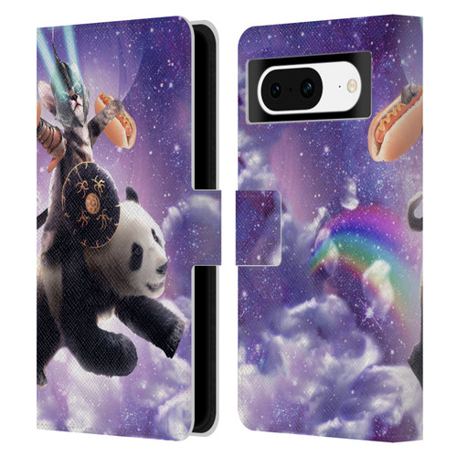 Random Galaxy Mixed Designs Warrior Cat Riding Panda Leather Book Wallet Case Cover For Google Pixel 8