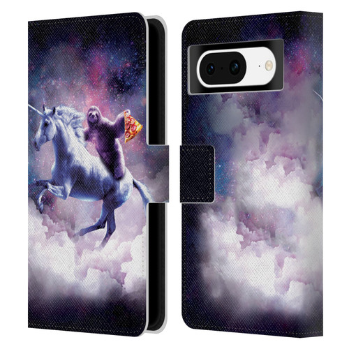 Random Galaxy Space Unicorn Ride Pizza Sloth Leather Book Wallet Case Cover For Google Pixel 8