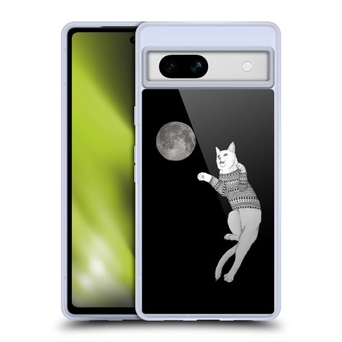 Barruf Animals Cat-ch The Moon Soft Gel Case for Google Pixel 7a