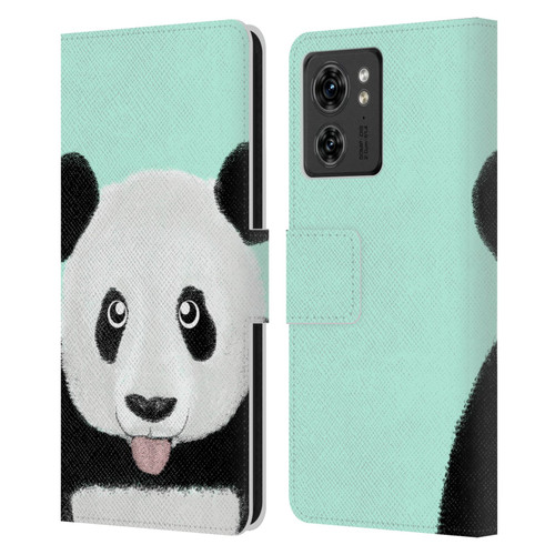 Barruf Animals The Cute Panda Leather Book Wallet Case Cover For Motorola Moto Edge 40