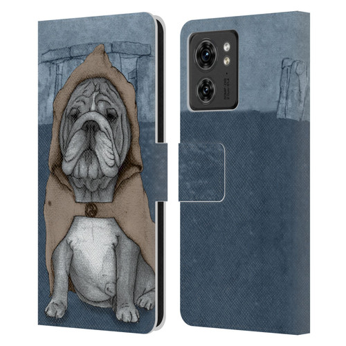 Barruf Dogs English Bulldog Leather Book Wallet Case Cover For Motorola Moto Edge 40