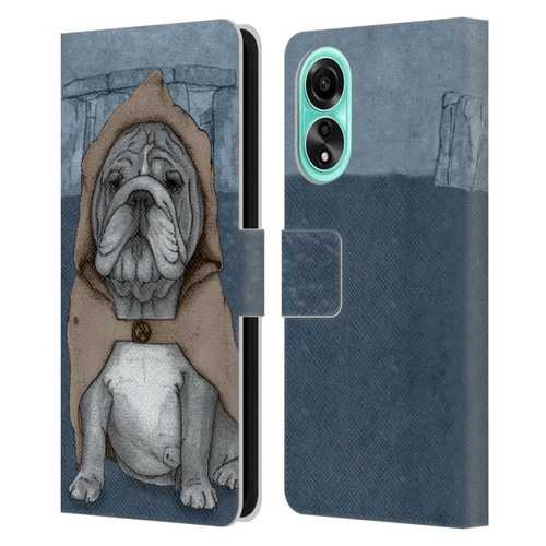 Barruf Dogs English Bulldog Leather Book Wallet Case Cover For OPPO A78 4G