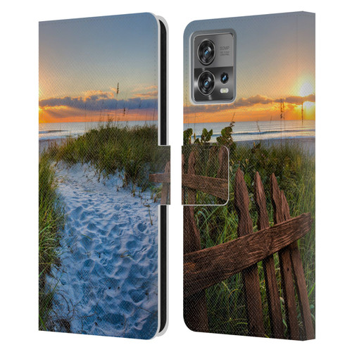 Celebrate Life Gallery Beaches Sandy Trail Leather Book Wallet Case Cover For Motorola Moto Edge 30 Fusion