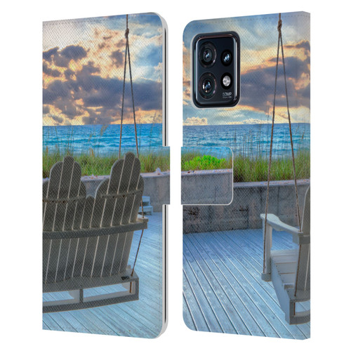 Celebrate Life Gallery Beaches 2 Swing Leather Book Wallet Case Cover For Motorola Moto Edge 40 Pro