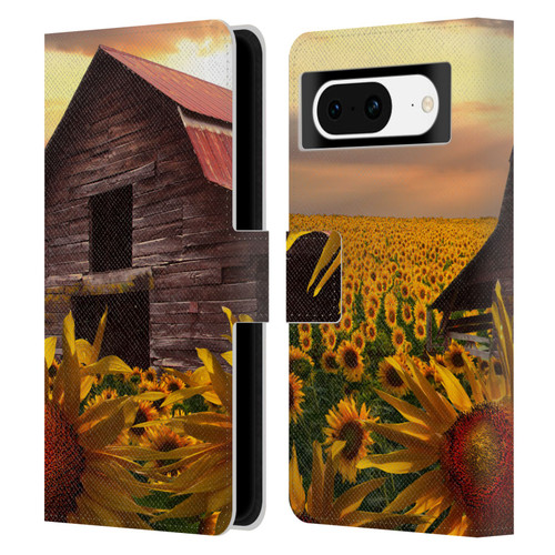 Celebrate Life Gallery Florals Sunflower Dance Leather Book Wallet Case Cover For Google Pixel 8