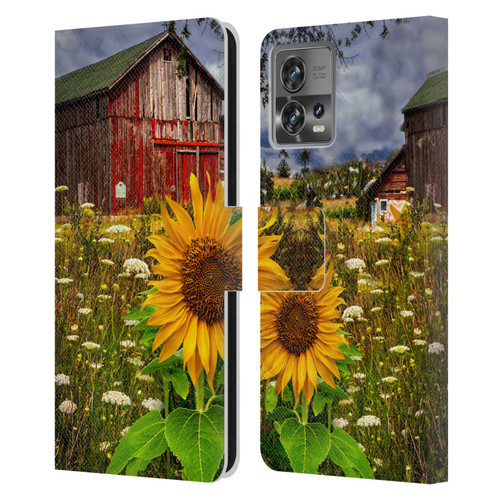Celebrate Life Gallery Florals Barn Meadow Flowers Leather Book Wallet Case Cover For Motorola Moto Edge 30 Fusion