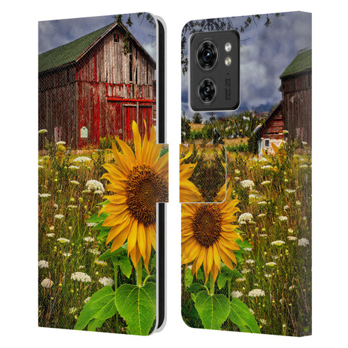 Celebrate Life Gallery Florals Barn Meadow Flowers Leather Book Wallet Case Cover For Motorola Moto Edge 40
