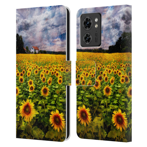 Celebrate Life Gallery Florals Dreaming Of Sunflowers Leather Book Wallet Case Cover For Motorola Moto Edge 40