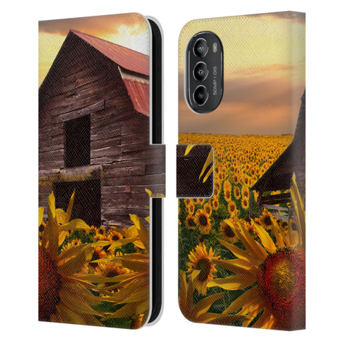 Celebrate Life Gallery Florals Sunflower Dance Leather Book Wallet Case Cover For Motorola Moto G82 5G
