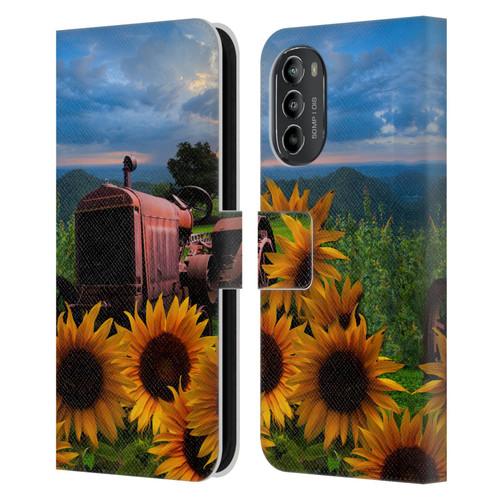 Celebrate Life Gallery Florals Tractor Heaven Leather Book Wallet Case Cover For Motorola Moto G82 5G