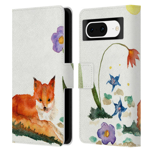 Wyanne Animals Little Fox In The Garden Leather Book Wallet Case Cover For Google Pixel 8