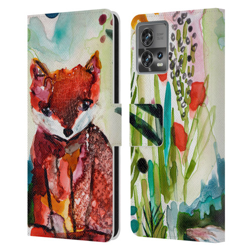 Wyanne Animals Baby Fox In The Garden Leather Book Wallet Case Cover For Motorola Moto Edge 30 Fusion