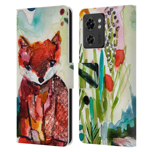 Wyanne Animals Baby Fox In The Garden Leather Book Wallet Case Cover For Motorola Moto Edge 40