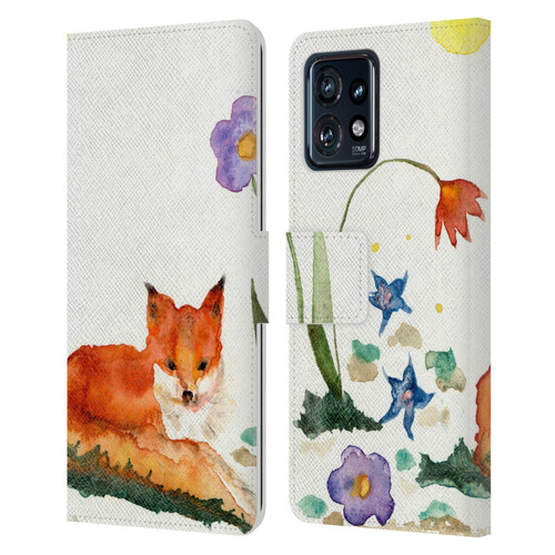 Wyanne Animals Little Fox In The Garden Leather Book Wallet Case Cover For Motorola Moto Edge 40 Pro