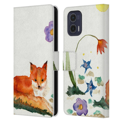 Wyanne Animals Little Fox In The Garden Leather Book Wallet Case Cover For Motorola Moto G73 5G