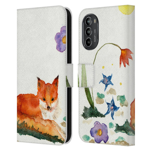 Wyanne Animals Little Fox In The Garden Leather Book Wallet Case Cover For Motorola Moto G82 5G