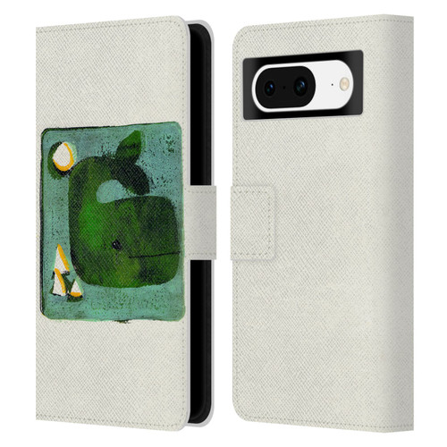 Wyanne Animals 2 Green Whale Monoprint Leather Book Wallet Case Cover For Google Pixel 8