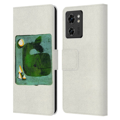 Wyanne Animals 2 Green Whale Monoprint Leather Book Wallet Case Cover For Motorola Moto Edge 40