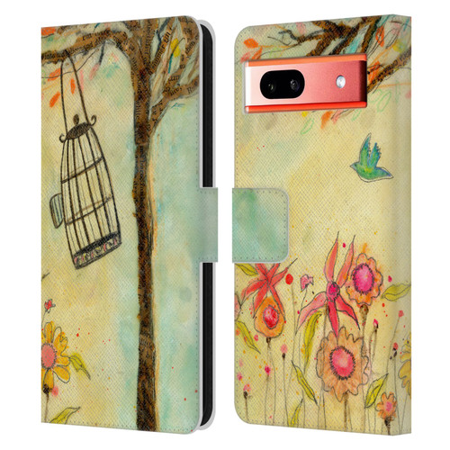 Wyanne Birds Free To Be Leather Book Wallet Case Cover For Google Pixel 7a