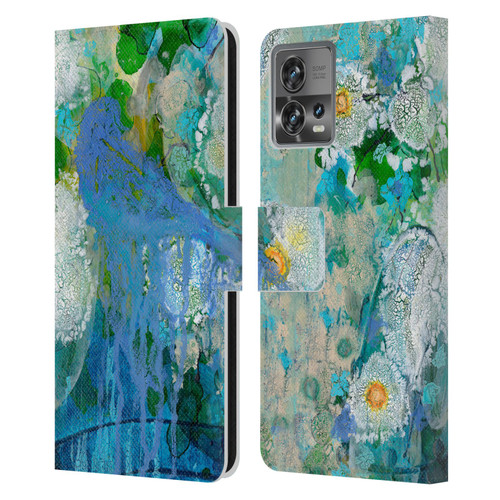 Wyanne Birds Bluebird Reflections Leather Book Wallet Case Cover For Motorola Moto Edge 30 Fusion