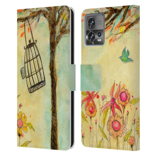 Wyanne Birds Free To Be Leather Book Wallet Case Cover For Motorola Moto Edge 30 Fusion