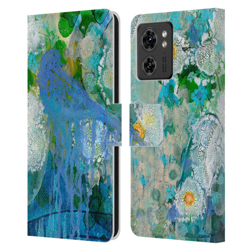 Wyanne Birds Bluebird Reflections Leather Book Wallet Case Cover For Motorola Moto Edge 40