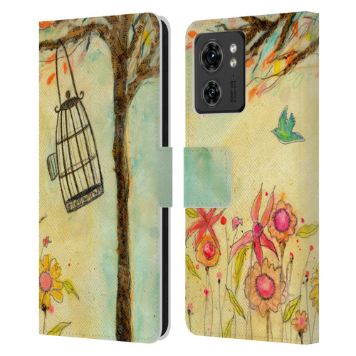 Wyanne Birds Free To Be Leather Book Wallet Case Cover For Motorola Moto Edge 40