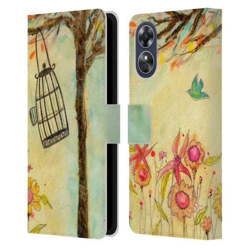 Wyanne Birds Free To Be Leather Book Wallet Case Cover For OPPO A17