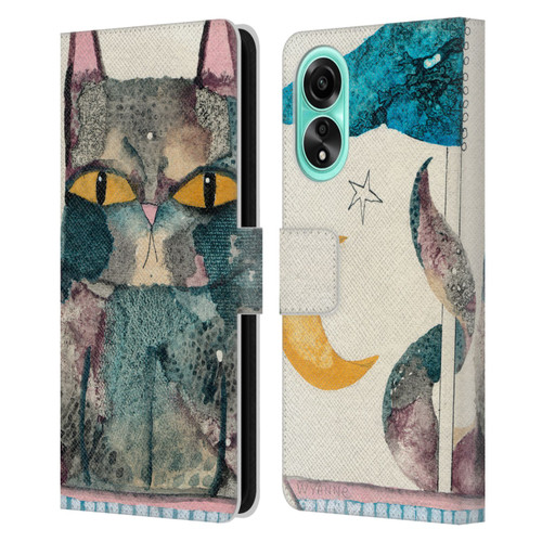 Wyanne Cat By The Light Of The Moon Leather Book Wallet Case Cover For OPPO A78 4G