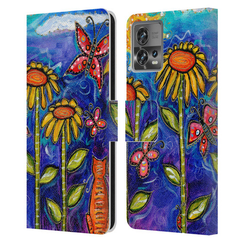 Wyanne Nature 2 Sundown Sunflowers Leather Book Wallet Case Cover For Motorola Moto Edge 30 Fusion