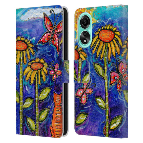 Wyanne Nature 2 Sundown Sunflowers Leather Book Wallet Case Cover For OPPO A78 4G