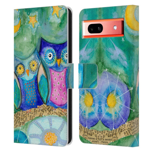 Wyanne Owl Wishing The Night Away Leather Book Wallet Case Cover For Google Pixel 7a