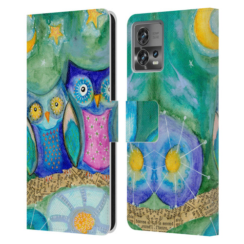 Wyanne Owl Wishing The Night Away Leather Book Wallet Case Cover For Motorola Moto Edge 30 Fusion